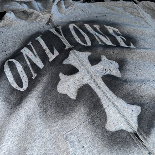 1Cross. zip up hoodie