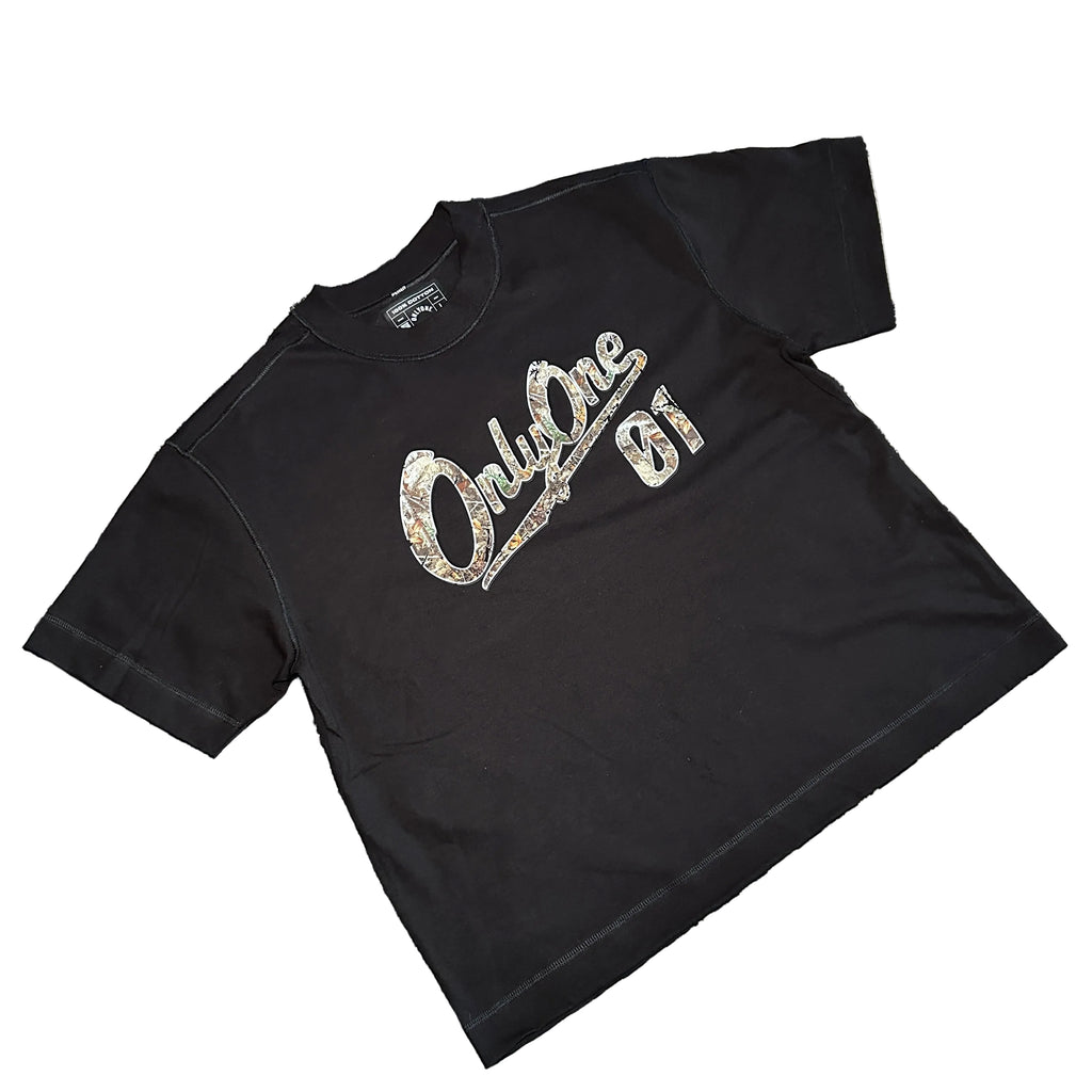 SCRIPT JERSEY TEE - TREE CAMO