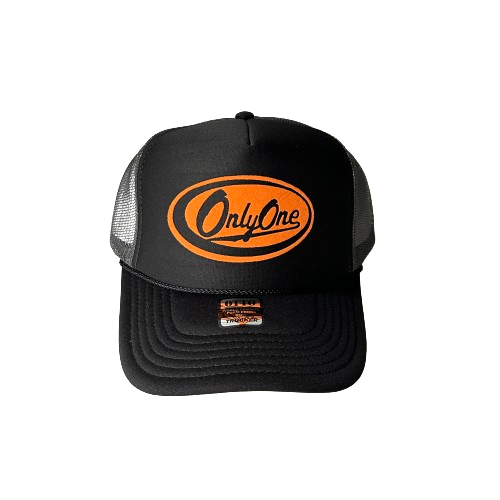 Only One "Script" Trucker Hat - Black/Orange