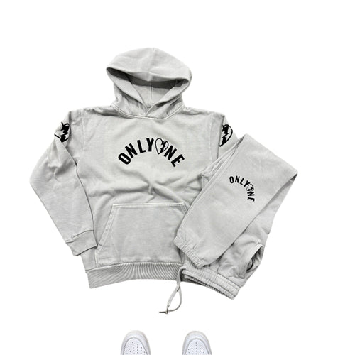 1HEART HEAVYWEIGHT SWEATSUIT SET - STONE GREY