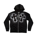 DOUBLE CROSSED ZIP HOODIE - BLACK