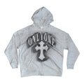 1 CROSS ZIP HOODIE - HEATHER GREY