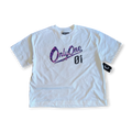 SCRIPT JERSEY TEE - PURPLE CAMO
