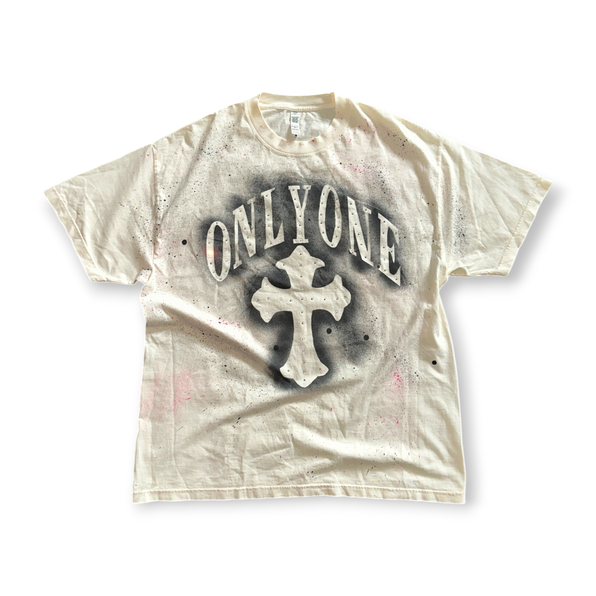 1 CROSS TEE  - BEIGE
